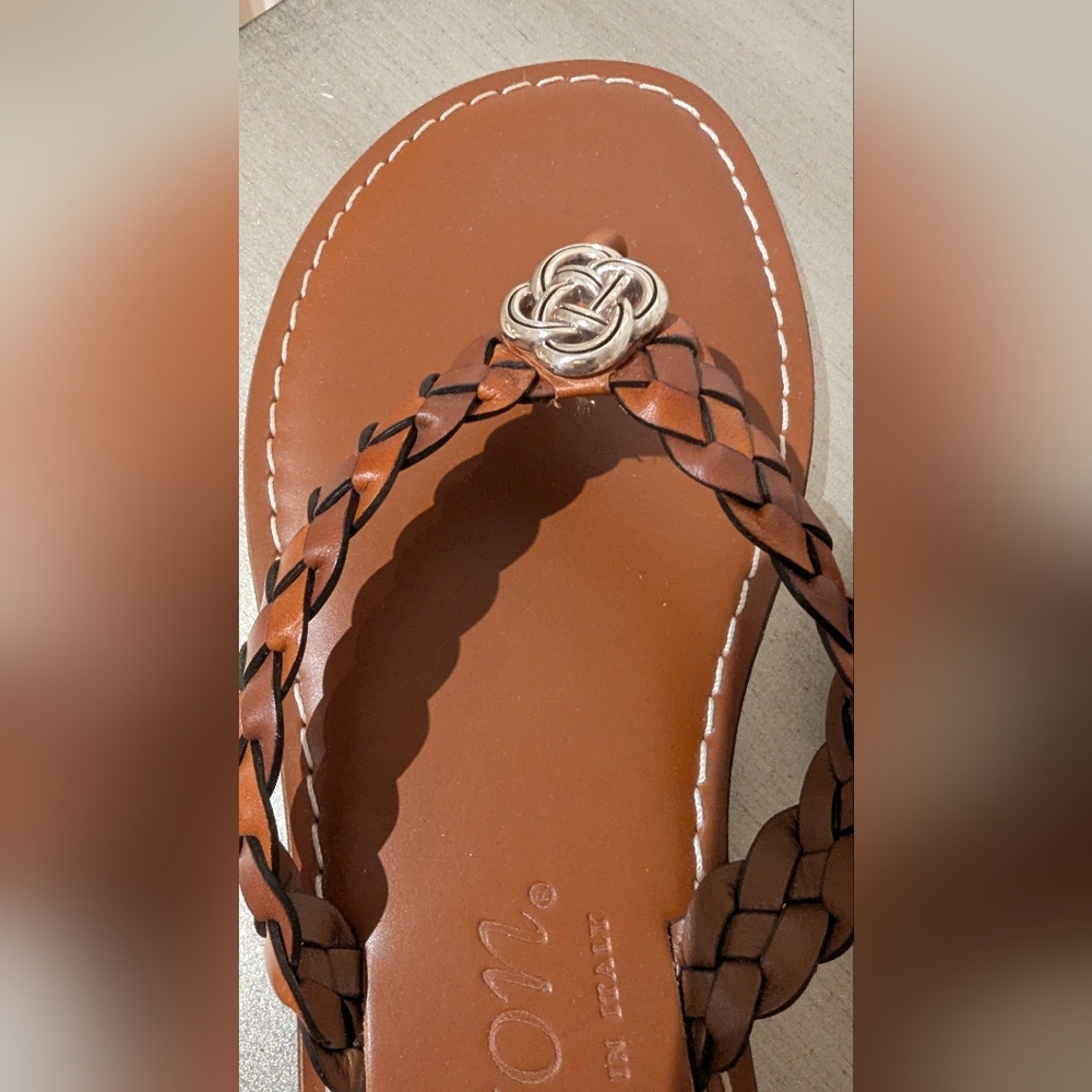 Brighton Tan Braided Sandals with Silver Detail - Picture 7 of 12